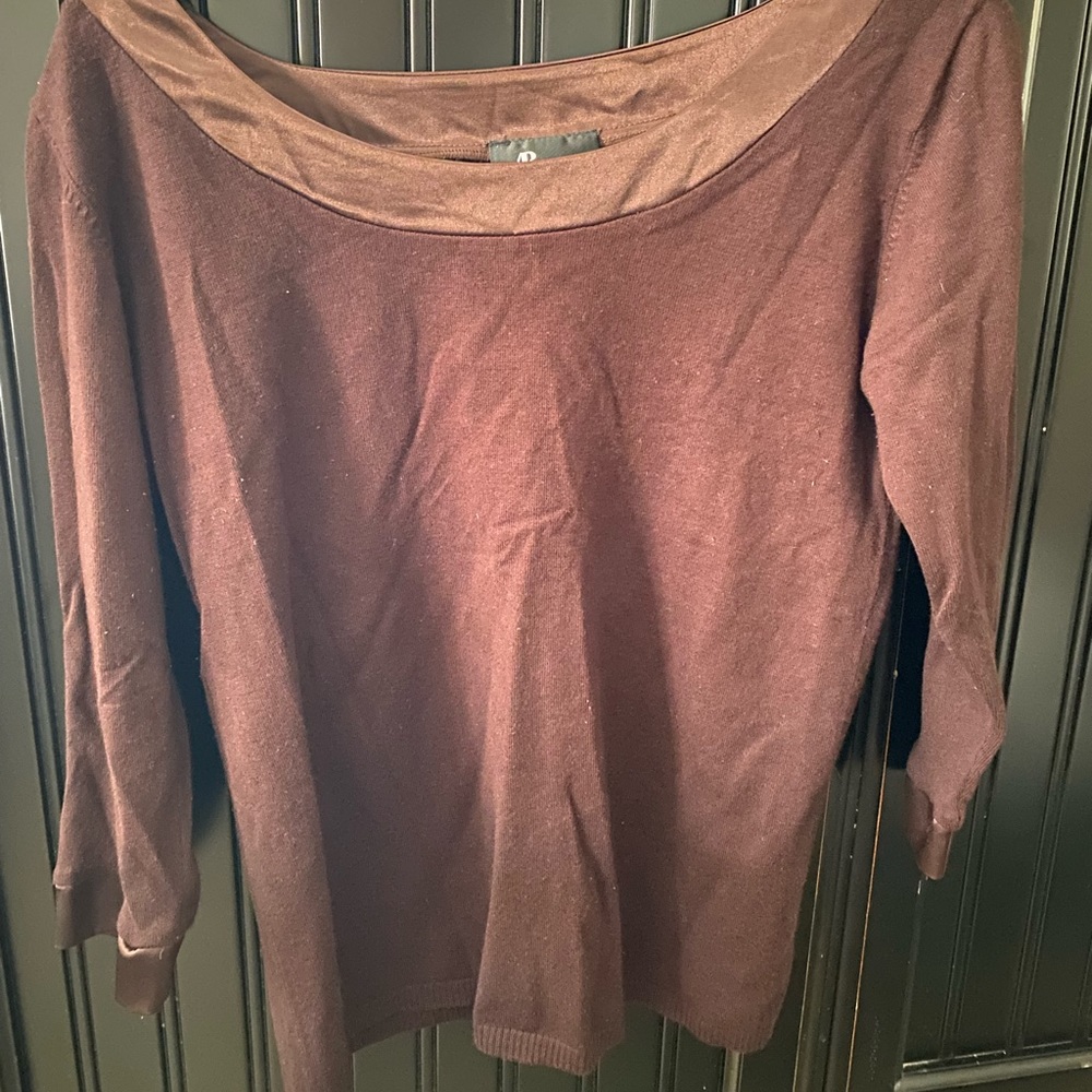 Brown mid sleeve blouse